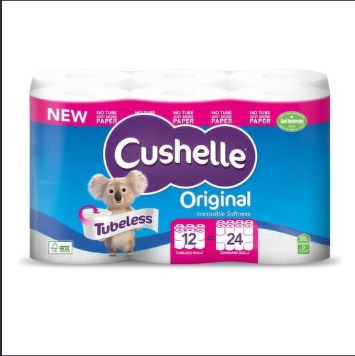 Cushelle Seriously Clean Toilet Roll 12 Standard Rolls